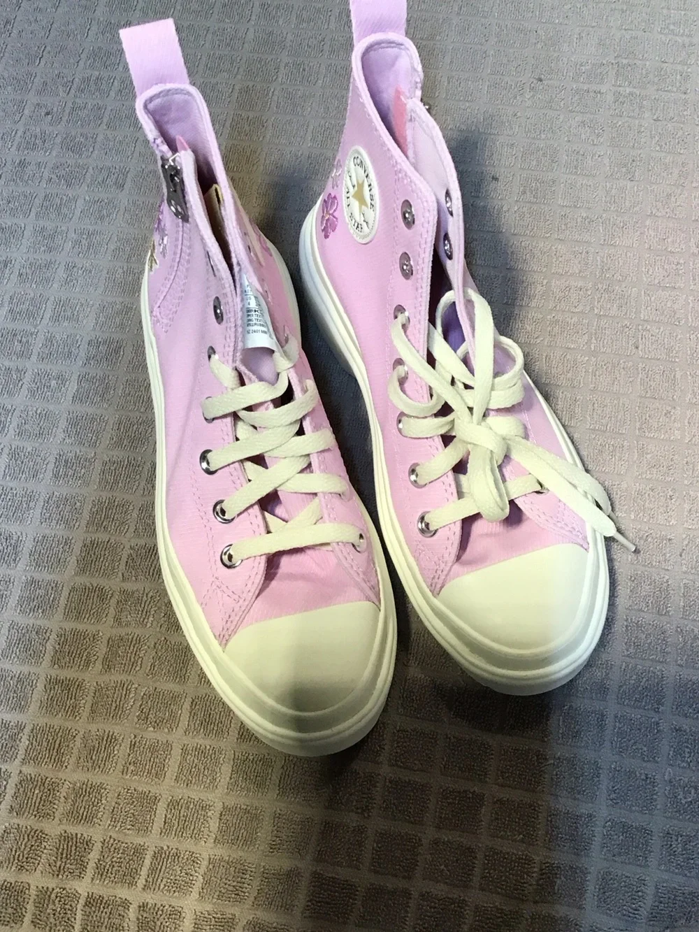 Converse Lilac High-Top Canvas Sneakers with White Accents